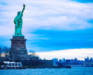 statue of liberty and new york skyline cruise